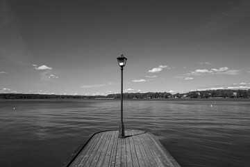 A lamp post on a pier