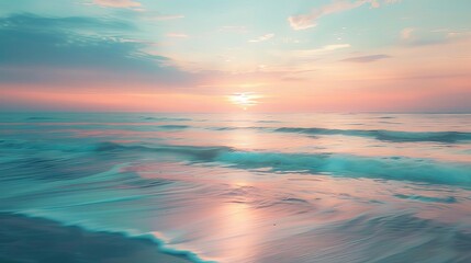 Fototapeta premium serene ocean sunset perfect relaxation and travel destination abstract landscape