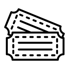 Movie Ticket Vector Line Icon Design