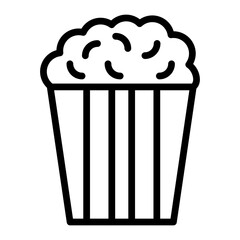 Popcorn Vector Line Icon Design