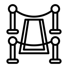Red Carpet Vector Line Icon Design
