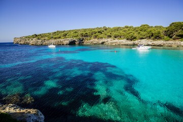 Fototapeta premium Cala Turqueta, turquoise waters, Ciutadella, Menorca, Balearic Islands, Spain, Europe.
