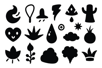 Hand drawn set doodle elements for concept design. vector illustration design