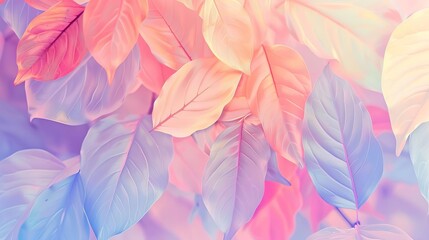 soft pastel aesthetic minimalist style leaves background for social media