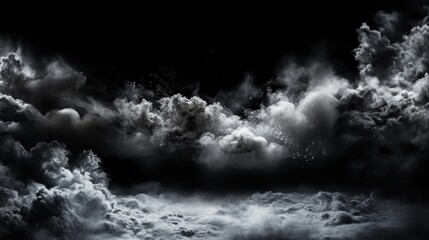 Obraz premium Dramatic Freeze Frame of White Powder Explosion in Dark Environment