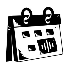 A glyph style icon of podcast event schedule 