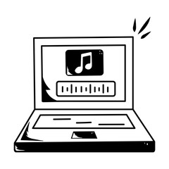 Trendy hand drawn icon of music podcast 