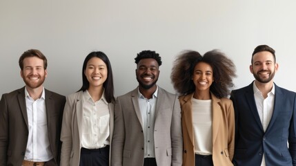 Group of professionals in a virtual meeting with white background
