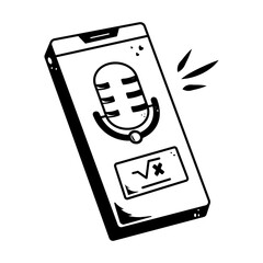 Ready to use doodle icon of a study podcast 