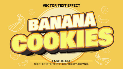 Banana cookies editable text effect