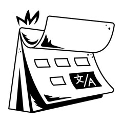 Grab this hand drawn icon of a timetable 