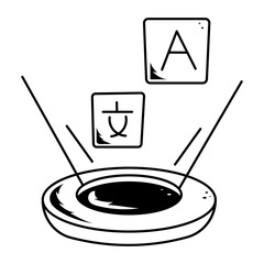 Here’s a doodle icon of hologram projection 