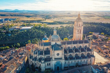 Ancient temple in city of Segovia and Spain