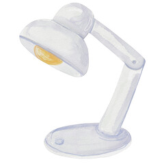 watercolor lamp desk painting clip art