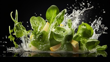 vegetables fresh water splash in water