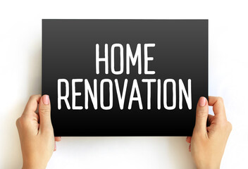 Home renovation text quote on card, concept background