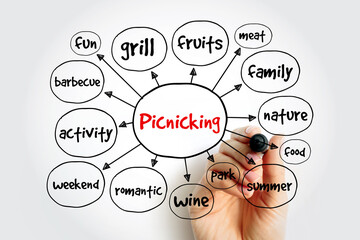 Picnicking mind map, concept for presentations and reports
