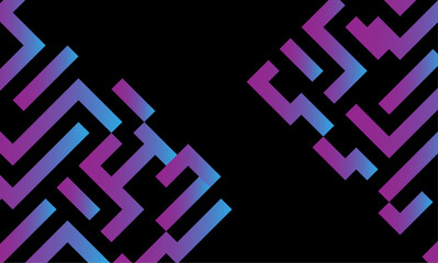 abstract background with blue and purple maze pattern on black