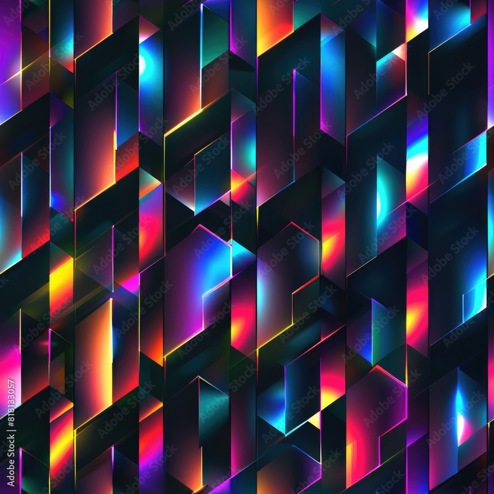 Poster a vibrant and dynamic abstract image featuring fluid-like shapes with neon colors