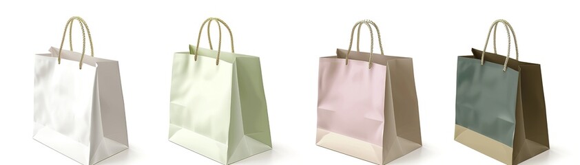 Paper Shopping Bags on White Background 