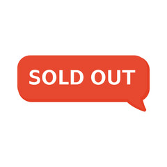 Sold out red sticker banner. Vector illustration