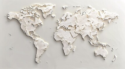 Detailed world map outline for educational purposes