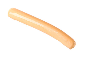 Fresh raw sausage isolated on white. Ingredient for hot dog
