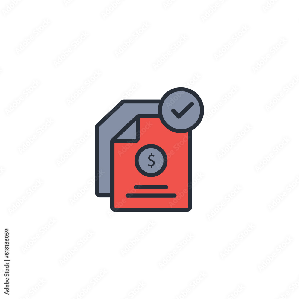 Poster invoice icon. vector.editable stroke.linear style sign for use web design,logo.symbol illustration.