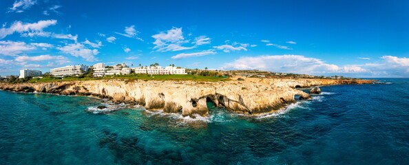 Beautiful bridge of lovers natural rock arch near of Ayia Napa, Cavo Greco and Protaras on Cyprus...