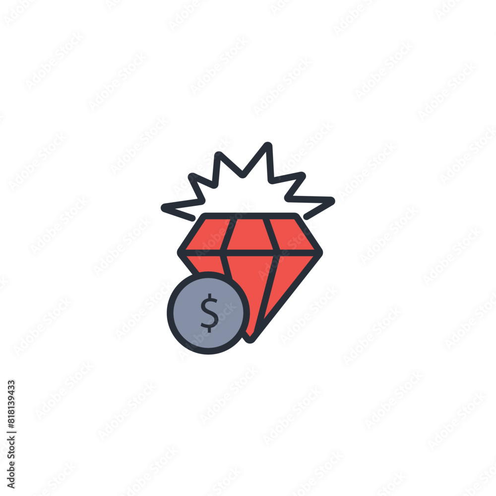 Poster value icon. vector.editable stroke.linear style sign for use web design,logo.symbol illustration.