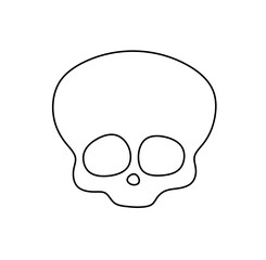 Vector isolated one single simple skull head dead man  colorless black and white contour line easy drawing