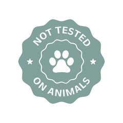 Not tested on animals badge with paw print