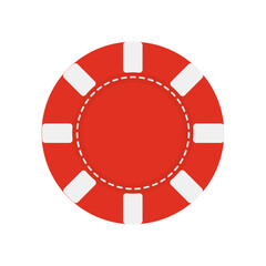 Red and white poker chip vector illustration