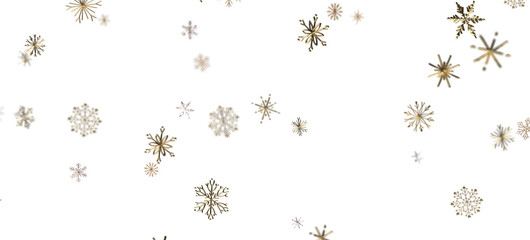 Winter Snow Symphony: Captivating 3D Illustration of Descending Snowflakes for Christmas