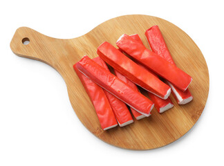 Tasty crab sticks isolated on white, top view © New Africa