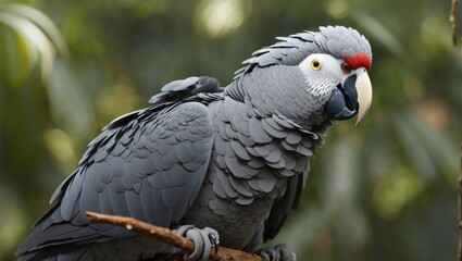 Fototapeta premium Grey parrot Generative AI
