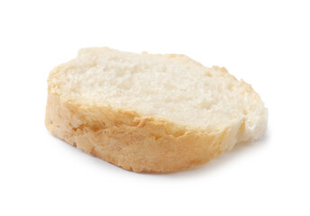 Piece of fresh baguette isolated on white