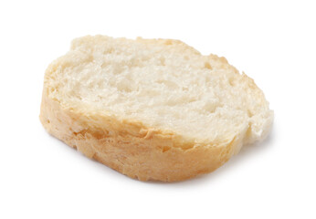 Piece of fresh baguette isolated on white