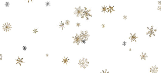 Flurry of Snowflakes: Radiant 3D Illustration Showcasing Falling Festive Snow Crystals
