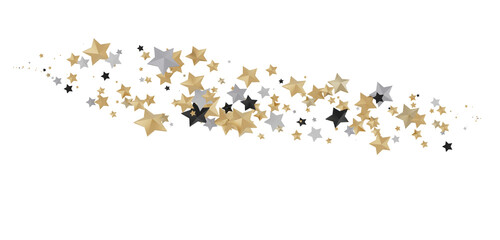 Heavenly Showers: 3D Gold Stars Rain Illustration Transcends Imagination