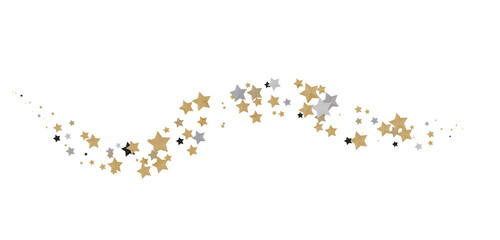 Astral Downpour: 3D Illustration Brings a Shower of Gold Stars