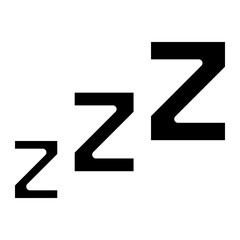 Zzz, Zzzz bed sleep snore icons, snooze nap Z sound vector effect.
