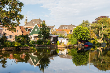 Cityscape of the idyllic Dutch cheese town of Edam.