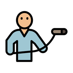 Boom Operator Line Filled Icon Design