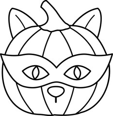 Cat face pumpkin elements for Halloween  outline. 
Happy Halloween.
