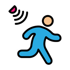 Motion Sensor Line Filled Icon Design