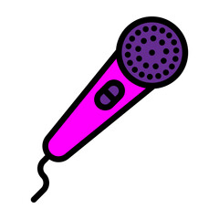 Microphone Line Filled Icon Design
