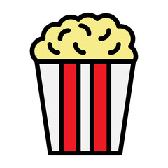 Popcorn Line Filled Icon Design