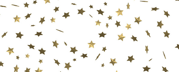 Starstruck Spectacle: 3D Illustration Transports You to a Gold Stars Shower