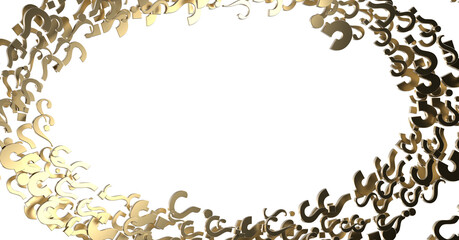 Infinite question marks, original 3d illustration